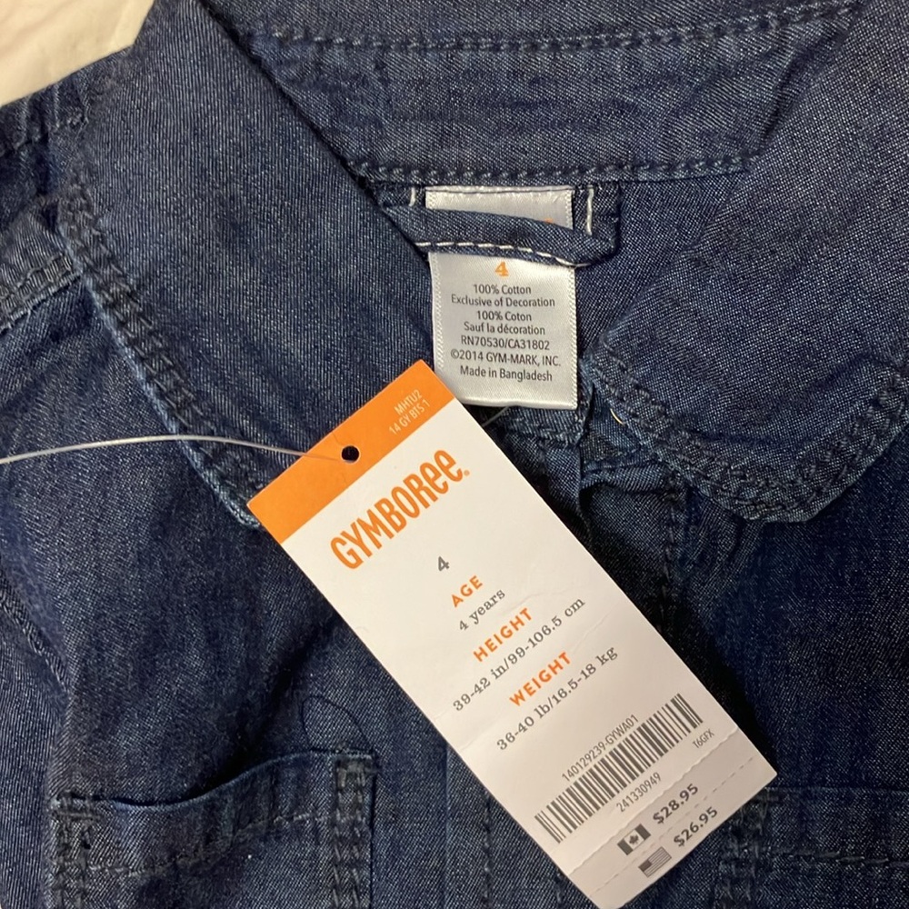 4T Girls bundle NWT Gymboree long sleeve Jean shirt, + red Oshkosh velvet pants+ - Picture 3 of 16